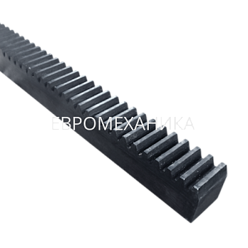Рейка зубчатая M 2, 20х20 мм, L=500 мм с закалкой зубьев, EMT - Евромеханика