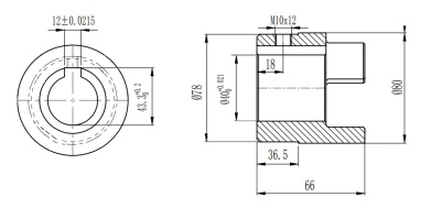 Полумуфта GE 38-45 тип B, с готовым отверстием d=40 мм, шпон паз 12х3,3мм+винт М10, СТАЛЬ, EMT - «Евромеханика»