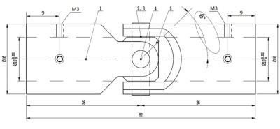 Шарнирное соединение GN 9080-16-B10-EG, EMT - Евромеханика