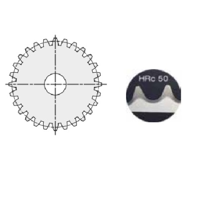 Шестерня цилиндрическая M=2,5 Z=25 с закалкой зуба (PM29T25), EMT - Евромеханика