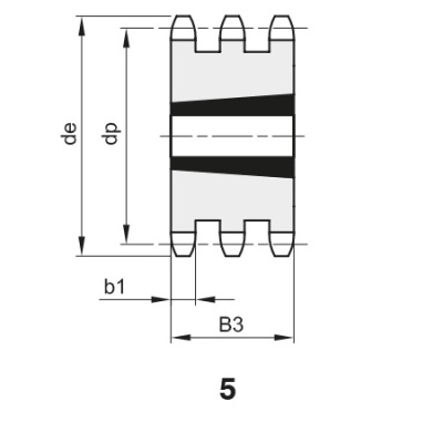Звездочка 16B-3, шаг 25,4х17,02 мм (1"х17,02 мм), Z=19  под втулку тапербуш 3030 - Евромеханика