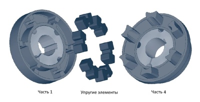 Полумуфта N-EUPEX 95 часть 4, тип F под втулку тапербуш 1210, EMT - Евромеханика