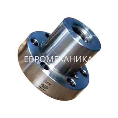 Гайка трапецеидальная стальная (Y15) SFR 20х4 с фланцем (правая резьба), EMT - Евромеханика