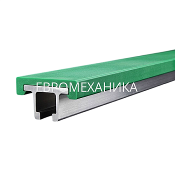 Профильная направляющая для конвейера, PD-3-S (плоская), алюминий + UHMW-PE, L=3000, EMT - Евромеханика