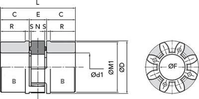 Муфта GE 24-32 тип B-B, dmax= 32 мм, СТАЛЬ, EMT - Компания «Евромеханика»