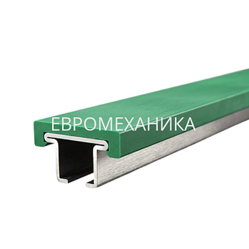 Профильная направляющая для конвейера, PD-3-S (плоская), нержавеющая сталь + UHMW-PE, L=3000, EMT - Евромеханика