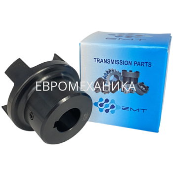 Полумуфта GE 19-24 тип A, с готовым отверстием d=16 мм, шпон паз 5х2,3мм+винт М4, СТАЛЬ, EMT - Евромеханика