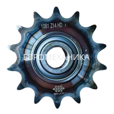 Звездочка натяжная для цепи 10B-1, Z=14 с подшипником и закалкой зубьев, EMT - Евромеханика