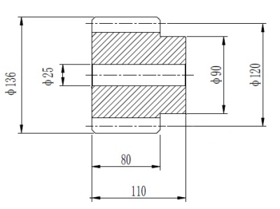 Шестерня цилиндрическая М=8 Z=15 со ступицей и закалкой зуба, EMT - Евромеханика