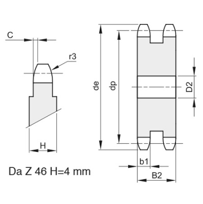 Звездочка 05B-2, шаг 8х3,0 мм, Z=11 без ступицы - Евромеханика