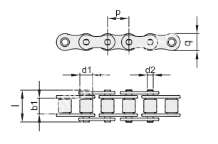 Цепь роликовая нержавеющая 08B-1SS, EMT - Евромеханика