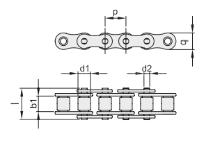 Цепь роликовая 12A-1 (60-1, ПР-19,05-31,8), EMT - Евромеханика