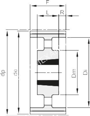 Шкив зубчатый под втулку тапербуш TL 192 14M 170 (5050), EMT - Евромеханика