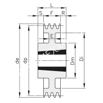 Шкив для клиновых ремней SPB 190 01 - Евромеханика