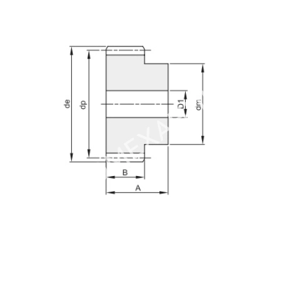 Шестерня цилиндрическая M=3 Z=15 с закалкой зуба (PM30T15), EMT - Евромеханика