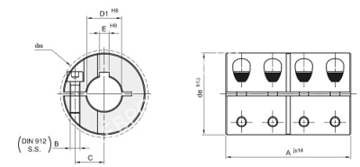 Муфта продольно-свёртная GBR 50 нержавеющая - Евромеханика