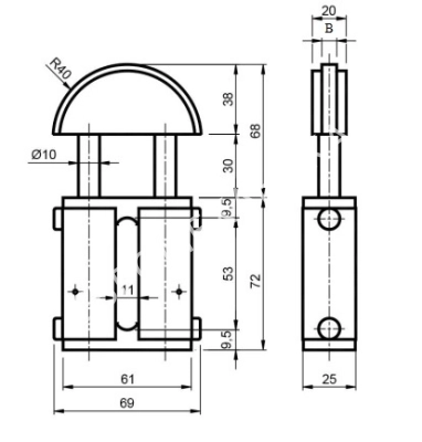 Натяжитель GRIGIO GV 304S для цепи 12B-1, 12A-1 c полиамиднам блоком - Евромеханика