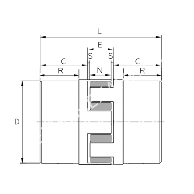 Муфта GE 42-55 тип B-B, dmax=55 мм, СТАЛЬ, EMT - Евромеханика