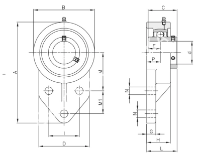 Подшипниковый узел UCFB 208 - Евромеханика
