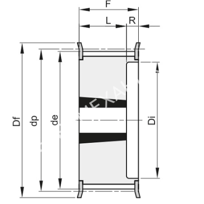 Шкив зубчатый под втулку тапербуш TL 34 8M 50 - Евромеханика