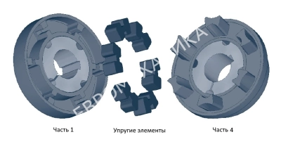 Полумуфта N-EUPEX 250 часть 1, тип F под втулку тапербуш 3535, EMT - Евромеханика