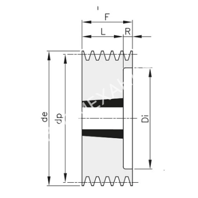 Шкив для клиновых ремней SPB 132 03 - Евромеханика