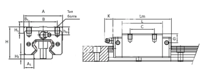 Каретка HGL25HAZAC, EMT - Евромеханика