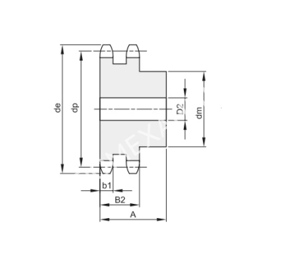 Звездочка 10B-2, шаг 15,875х9,65 мм (5/8х3/8), Z=24 со ступицей (PD10024) - Евромеханика