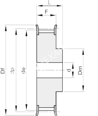 Шкив зубчатый под расточку 40 T 10 20, EMT - Евромеханика