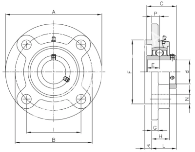 Подшипниковый узел UCFC 214 - Евромеханика