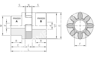 Полумуфта под расточку GEB 19-24 тип A, dmax= 19 мм - Евромеханика