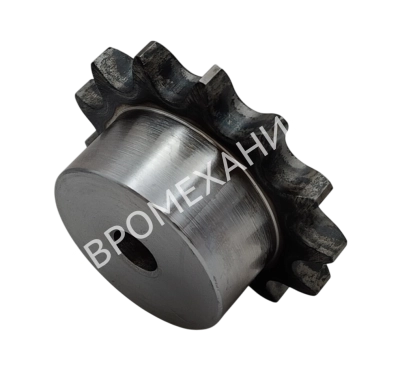 Звездочка 10B-1, шаг 15,875х9,65 мм (5/8х3/8), Z=12 со ступицей и закалкой зубьев - Евромеханика