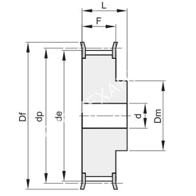 Шкив зубчатый под расточку 47 T 10 30 - Евромеханика