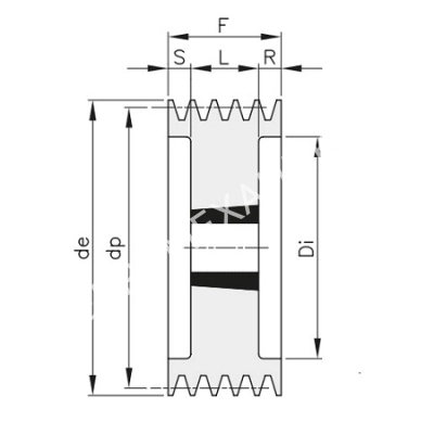 Шкив для клиновых ремней SPC 265 5 - Евромеханика