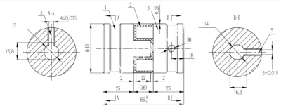 Муфта XL1, d1=10/d2=14 мм+шпон паз, СТАЛЬ, EMT - Евромеханика