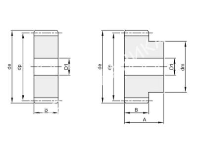 Шестерня цилиндрическая M=2,5 Z=57 со ступицей (PM29057), EMT - Евромеханика