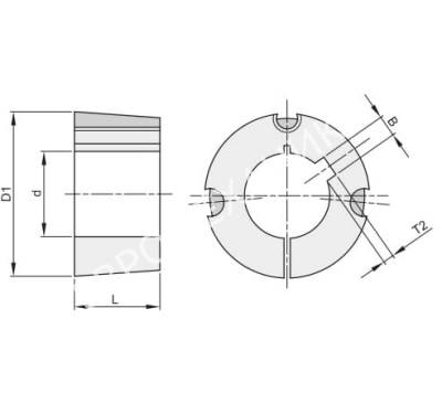 Втулка тапербуш 2012-1 7/16'', d=36,51 мм - Евромеханика
