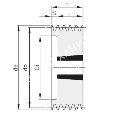 Шкив для клиновых ремней SPB 112 03 - Евромеханика