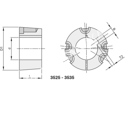 Втулка тапербуш 3525,d=65 мм - Евромеханика