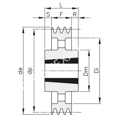Шкив для клиновых ремней SPZ 190 01 - Евромеханика