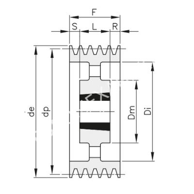 Шкив для клиновых ремней SPB 355 03 - Евромеханика