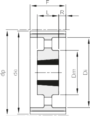 Шкив зубчатый под втулку тапербуш TL 168 8M 85 (3525), EMT - Евромеханика