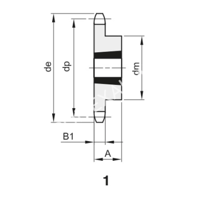 Звездочка 12B-1, шаг 19,05х11,68 мм (3/4х7/16), Z=13 под втулку тапербуш 1210 - Евромеханика