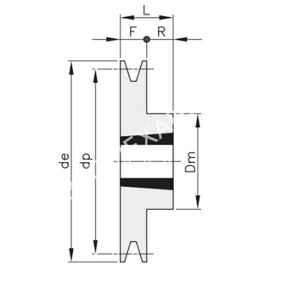 Шкив для клиновых ремней SPC 265 3 - Евромеханика