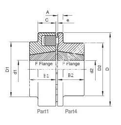 Полумуфта под расточку N-EUPEX 160 часть 2, dmax=58 мм, EMT - Евромеханика