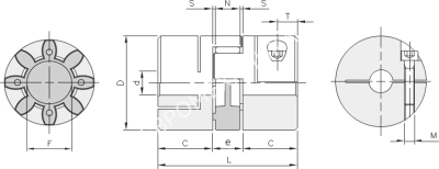 Муфта кулачковая безлюфтовая GS55- 32/32 мм, dmax=65 мм, EMT - Евромеханика