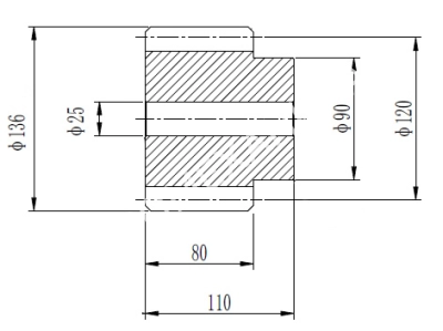 Шестерня цилиндрическая М=8 Z=15 со ступицей и закалкой зуба, EMT - Евромеханика