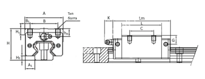 Каретка HGH20HAZAC, EMT - Евромеханика